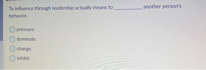 business another person's To influence through