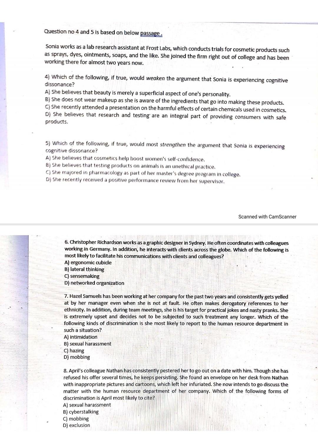 Question no 4 and 5 is based on below passage.
