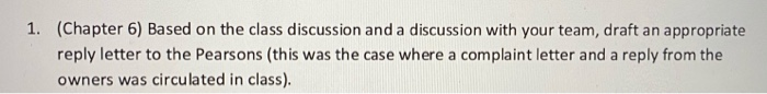 1. (Chapter 6) Based on the class discussion and