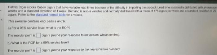 weoks and a standard devetion of 1 wook. Domand