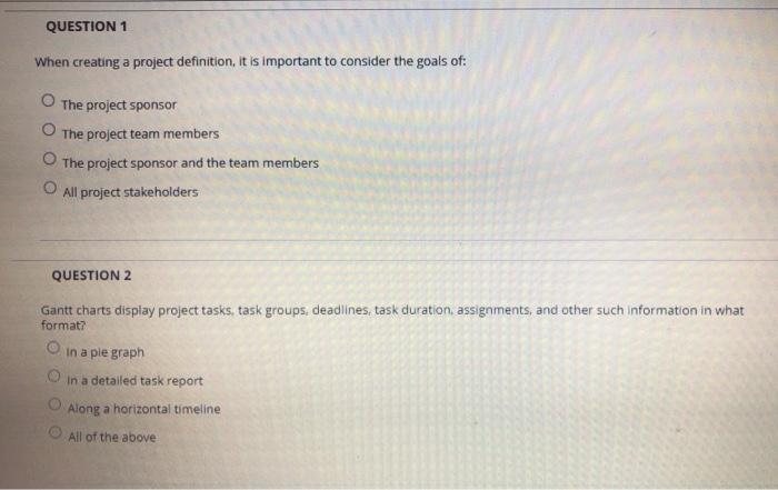 When creating a project definition, it is