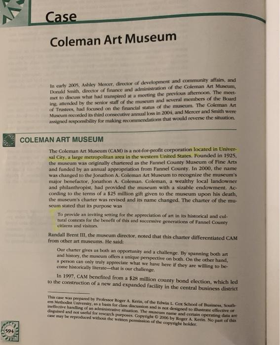 Coleman Museum Questions to consider: 1. What is