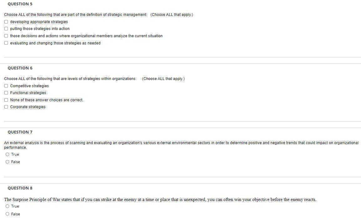 Choose ALL of the following that are part of the