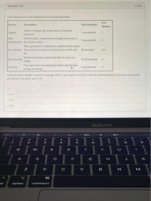 Question 33 Question 33 15 pts CEA Cleaner uses