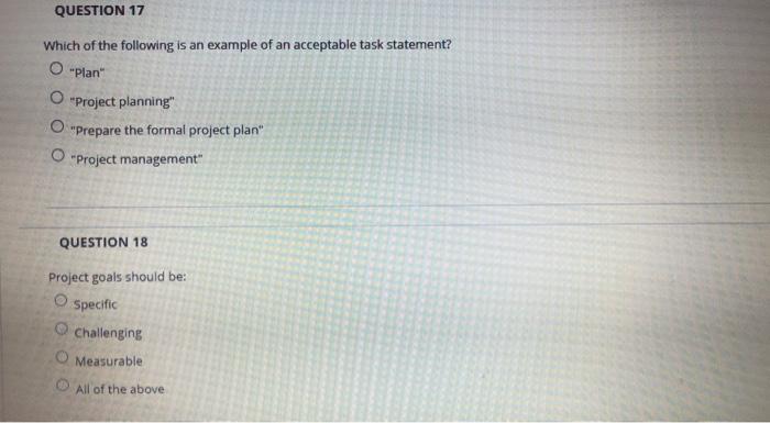 When creating a project definition, it is
