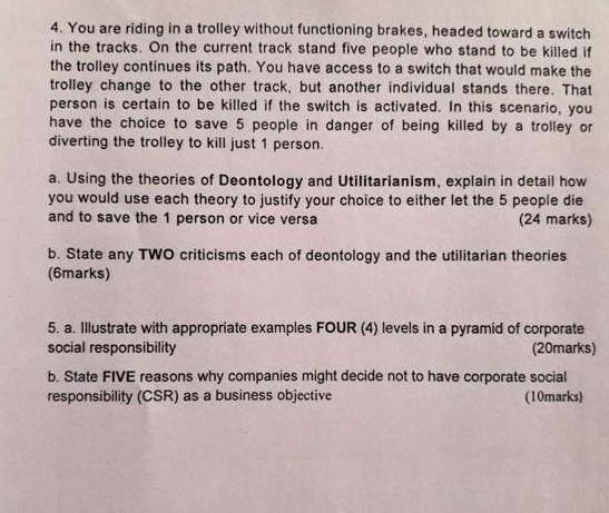 4. You are riding in a trolley without