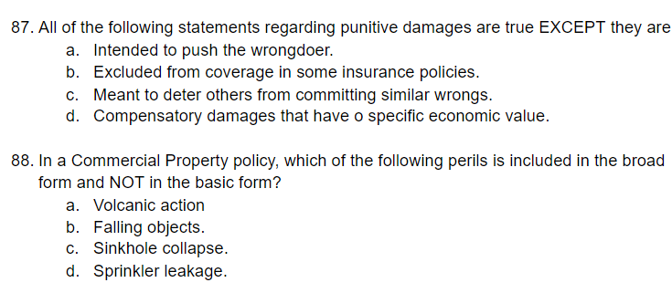 87. All of the following statements regarding