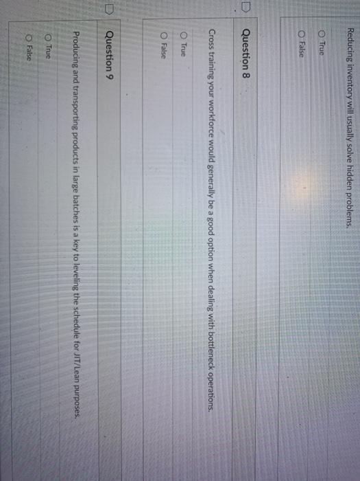 Reducing inventory will usually solve hidden
