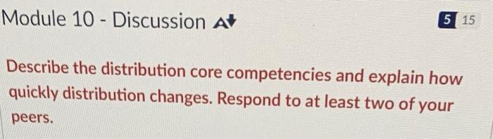 Module 10 - Discussion A 5 15 Describe the