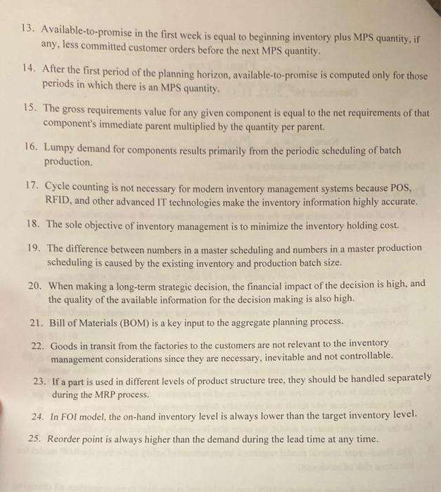 need help on these true or false questions?? 13.