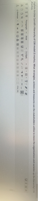 pois Explain Archie Carroll's Hierarchy of CSR