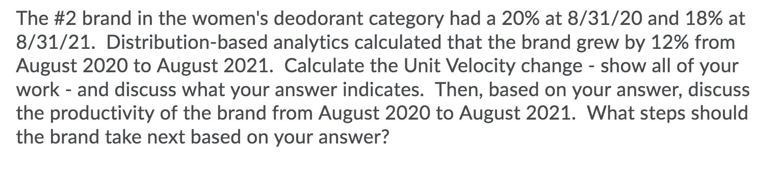 The #2 brand in the women's deodorant category