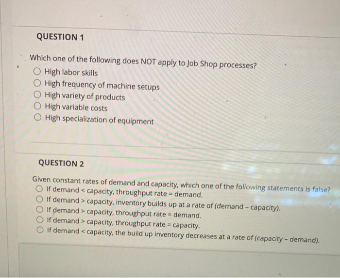 QUESTION 1 Which one of the following does NOT