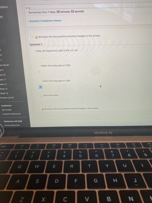 Syllabus Remaining Time: 1 hour, 58 minutes, 02