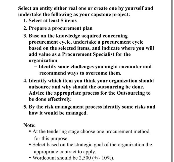 Select an entity either real one or create one by