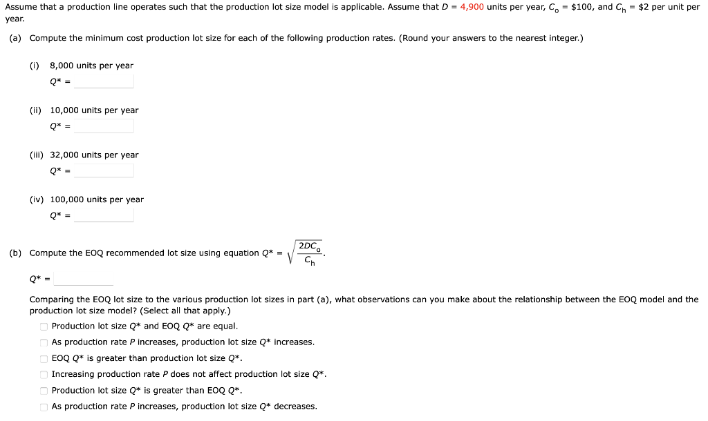 Assume that a production line operates such that