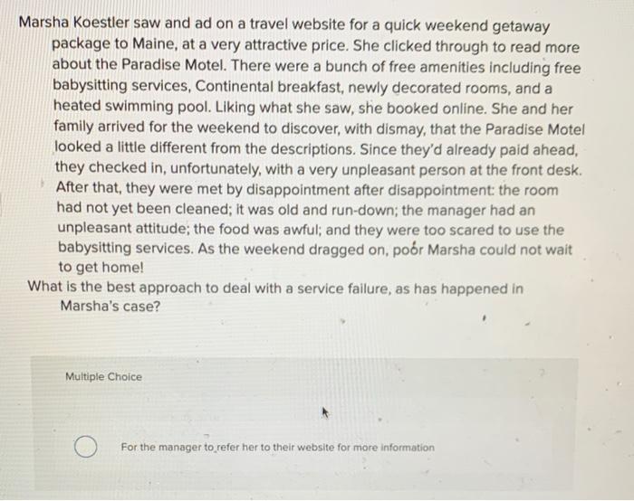 Marsha Koestler saw and ad on a travel website