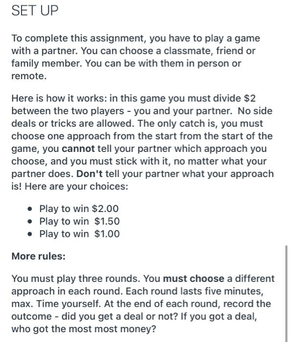 INSTRUCTIONS To complete this assignment for full