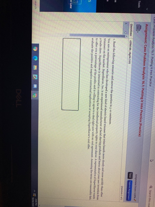 business law Case Problem Analysis 16.1: Putting