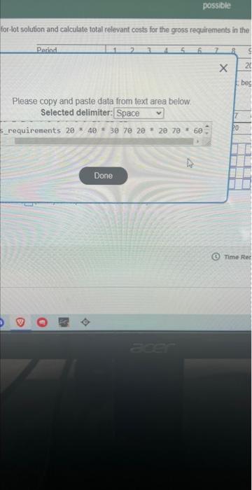 please answer all parts and create the table,