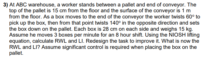3) At ABC warehouse, a worker stands between a