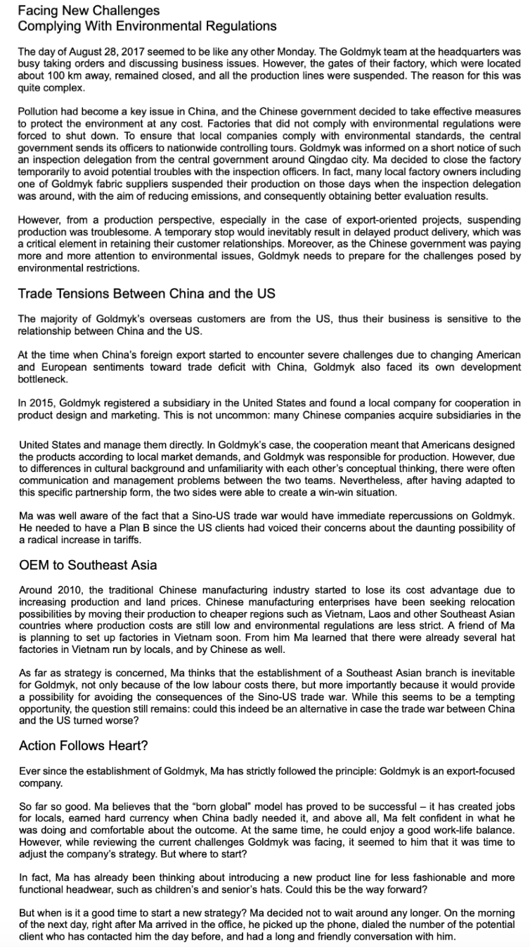 Executive summary and conclusion (alternatives)