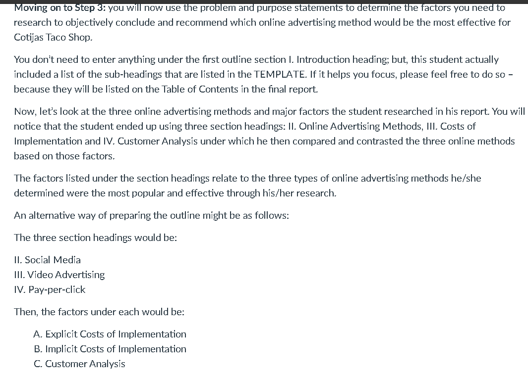 ANALYTICAL REPORT TOPIC DESCRIPTION, PURPOSE