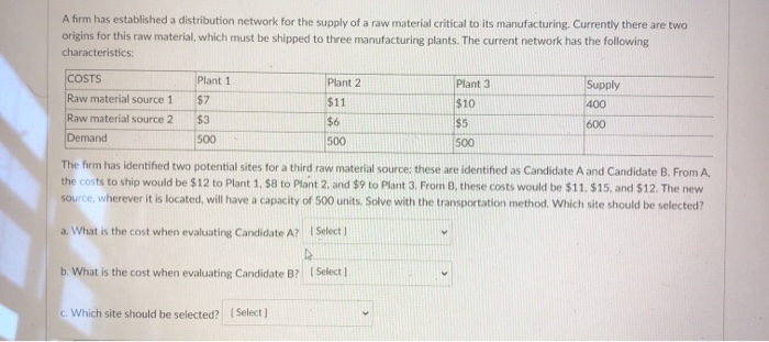 A firm has established a distribution network for