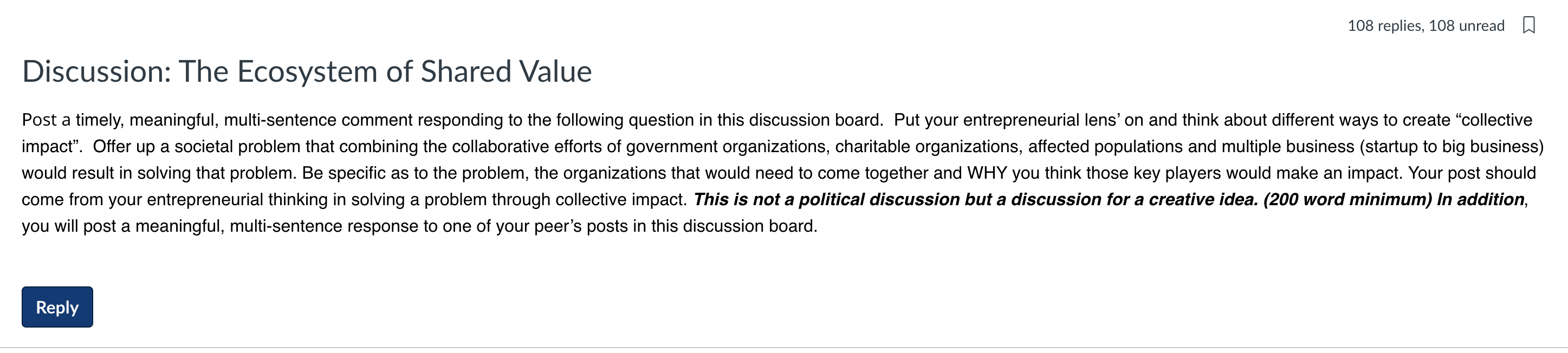 108 replies, 108 unread Discussion: The Ecosystem