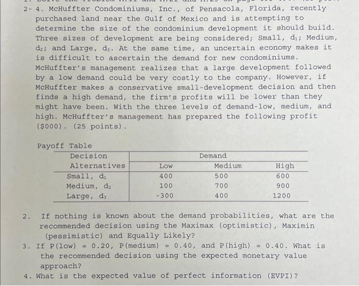 2- 4. McHuffter Condominiums, Inc., of Pensacola,