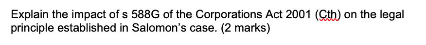 Explain the impact of s 588G of the Corporations