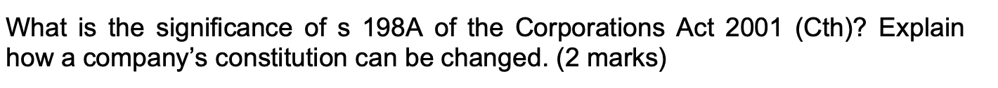 What is the significance of s 198A of the