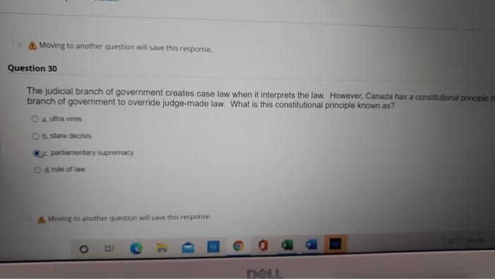 Moving to another question will save this