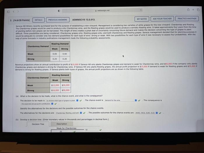 I need help solving for c-e. I did the rest, but