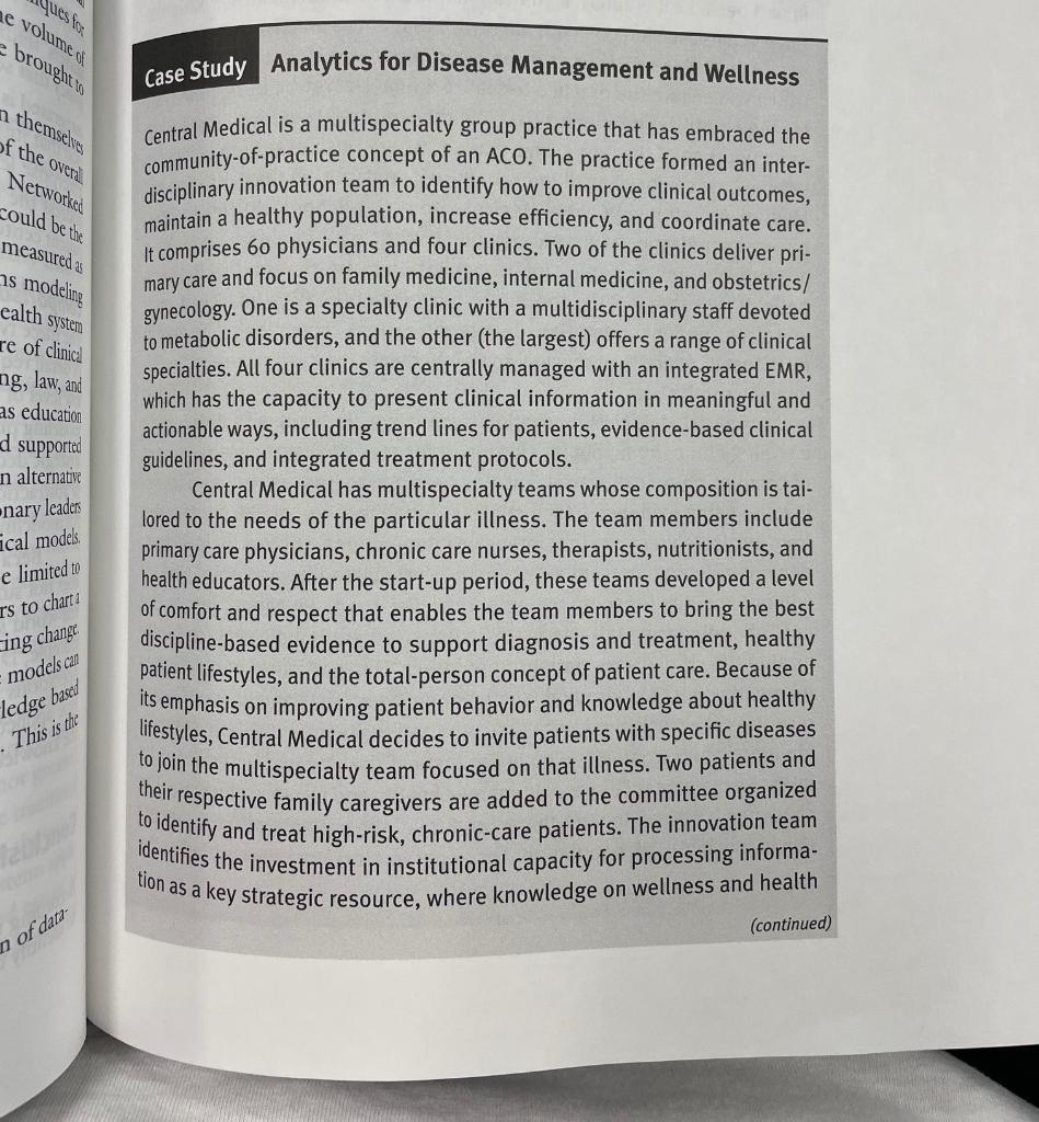 Please read case study and answer question 3 in