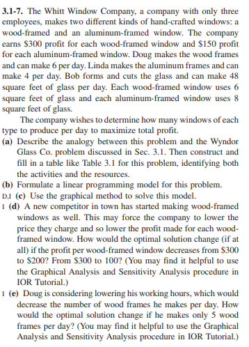 3.1-7. The Whitt Window Company, a company with