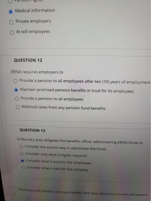 Medical information Private employers At-will