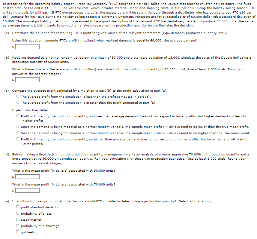 (a) Determine the equation for computing FTC's