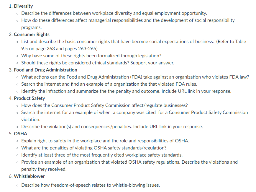1. Diversity - Describe the differences between