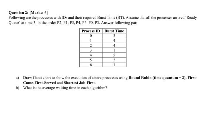 Question 2: [Marks: 61 Following are the