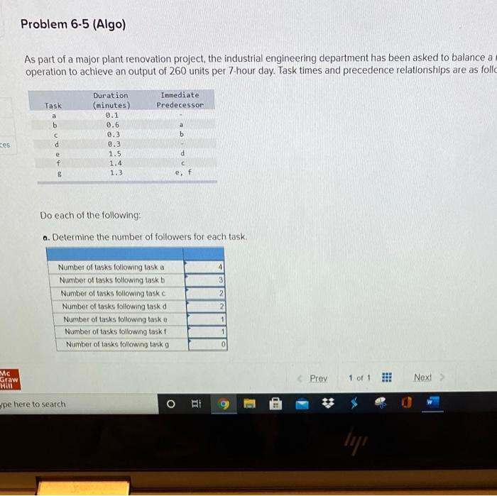 need help with part e please! Problem 6-5 (Algo)