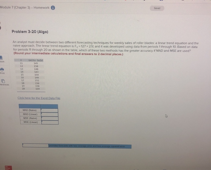 Module 7 (Chapter 3) - Homework Savod Problem