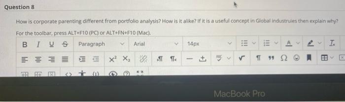 Question 8 How is corporate parenting different