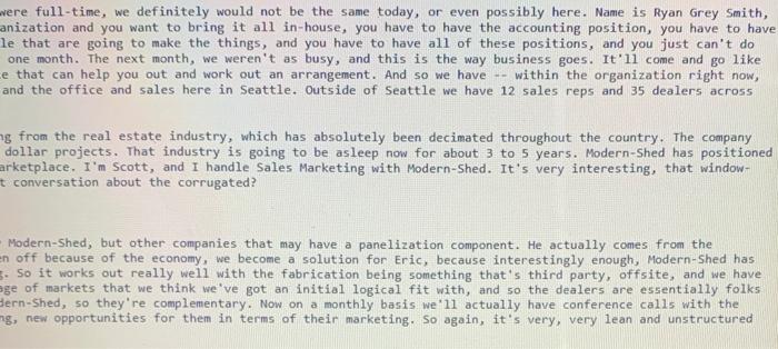 >> No, definitely. If we had if when we started