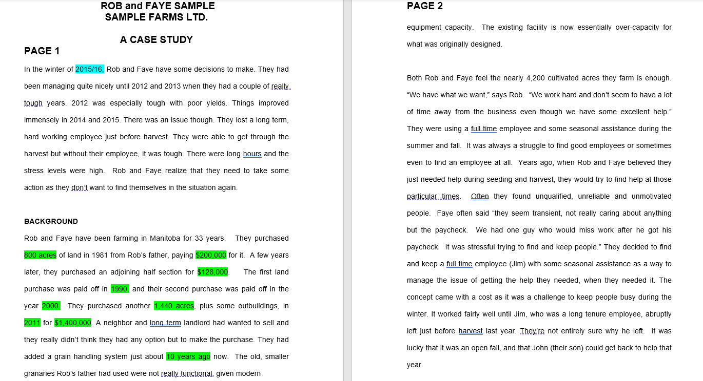 from this whole case study I need to know these