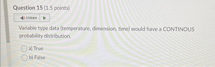 quality Variable type data (temperature,