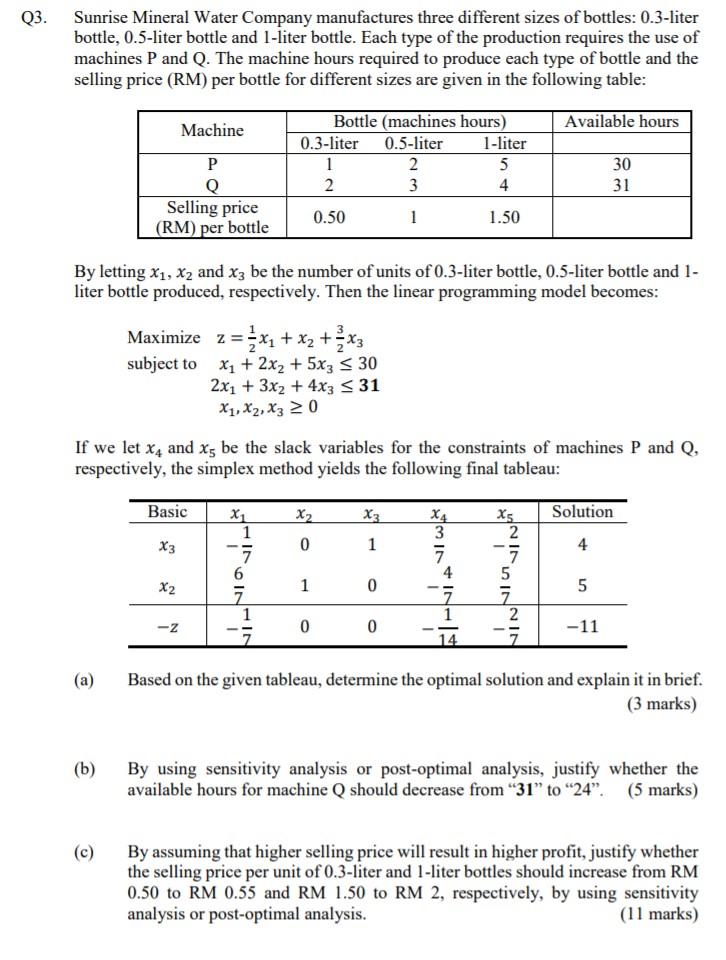 I want the solution NOW please!!! Q3. Sunrise