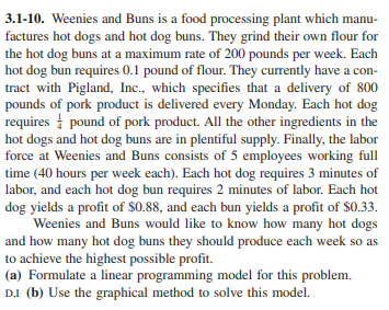 3.1-10. Weenies and Buns is a food processing