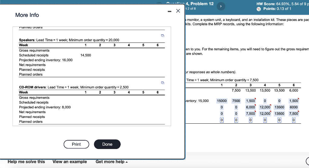 More Info monitor, a system unit, a keyboard, and