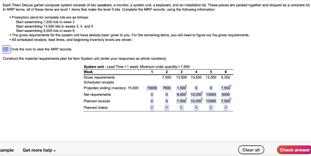 More Info monitor, a system unit, a keyboard, and